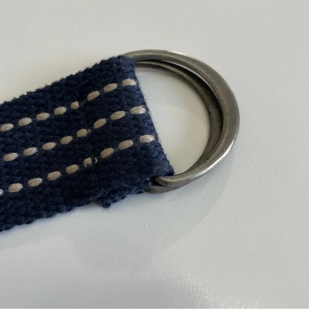 Navy Woven Men’s Belt Preppy Nautical Coastal